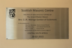 Scottish Masonic Centre Inaugural Plaque